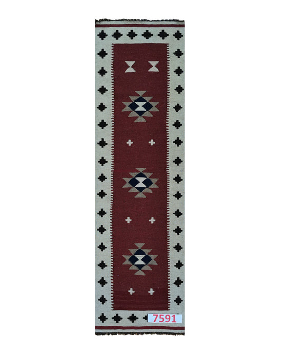 Apadana Hand Made Rug Kilim 7591 (200cm x 60cm)